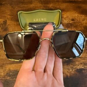 KREWE Hexagonal Gold Frame Sunglasses Emery Tortuga Unisex